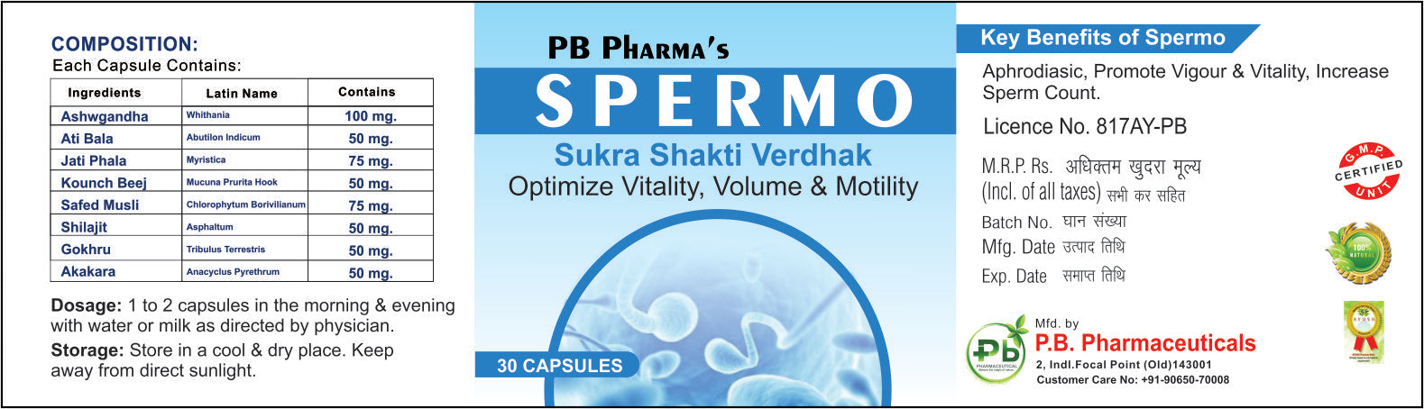 Spermo Capsules – Natural Vitality & Performance Booster | Free Tila Oil